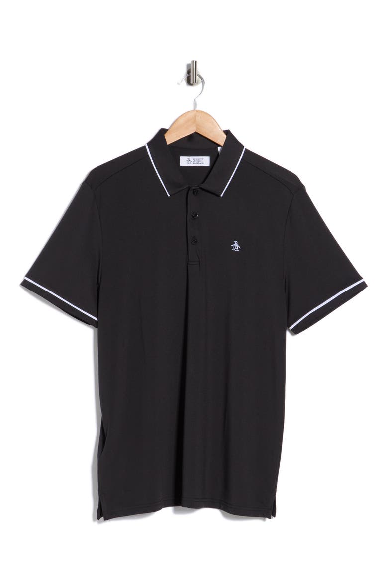 Tipped Knit Polo, Alternate, color, CAVIAR