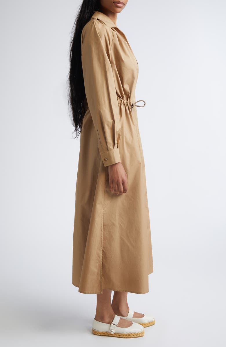Max Mara Ottelia Long Sleeve Maxi Shirtdress, Alternate, color, Desert