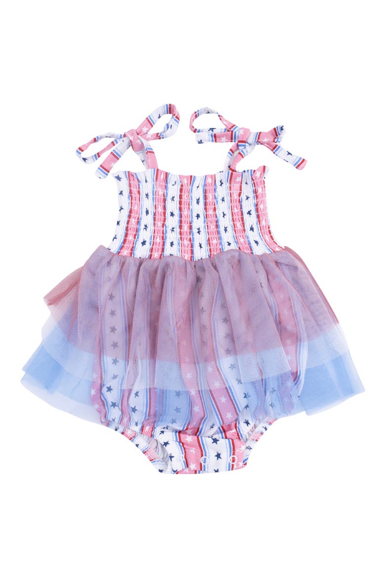 Stars & Stripes Tutu Skirted Bodysuit, Main, color, RED WHITE BLUE