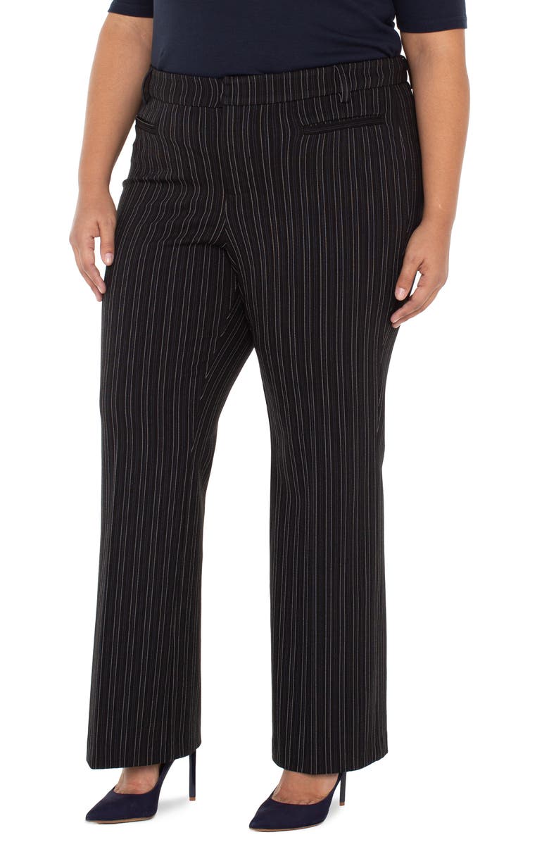 Liverpool Los Angeles Holly Welt Pocket Stripe Jacquard Straight Leg Pants, Alternate, color, Hint Navy Stripe