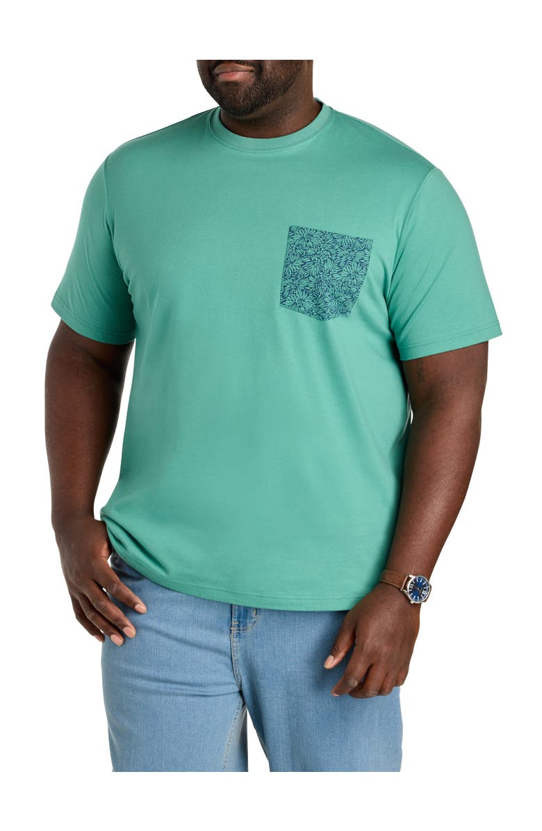 Harbor Bay by DXL Big & Tall Moisture-Wicking Printed Pocket T-Shirt V2, Main, color, Deep Sea