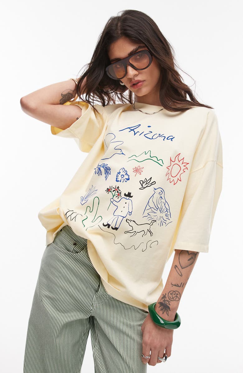 Topshop Arizona Oversize T-Shirt, Main, color,