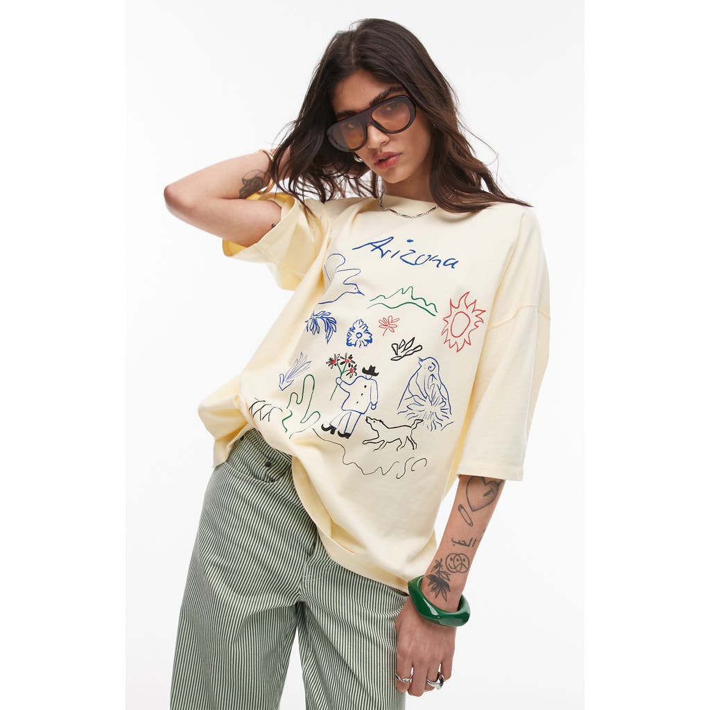 Topshop Arizona Oversize T-shirt In Multi