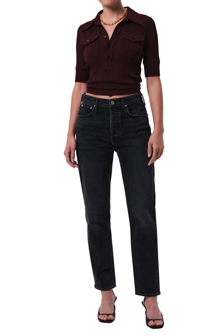 Amina Rib Polo, Alternate, color, MAHOGANY