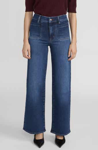 Le Pixie Slim Palazzo Patch Pocket High Waist Wide Leg Jeans