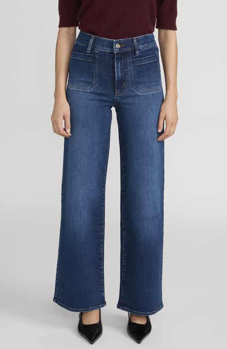 FRAME Le Pixie Slim Palazzo Patch Pocket High Waist Wide Leg Jeans