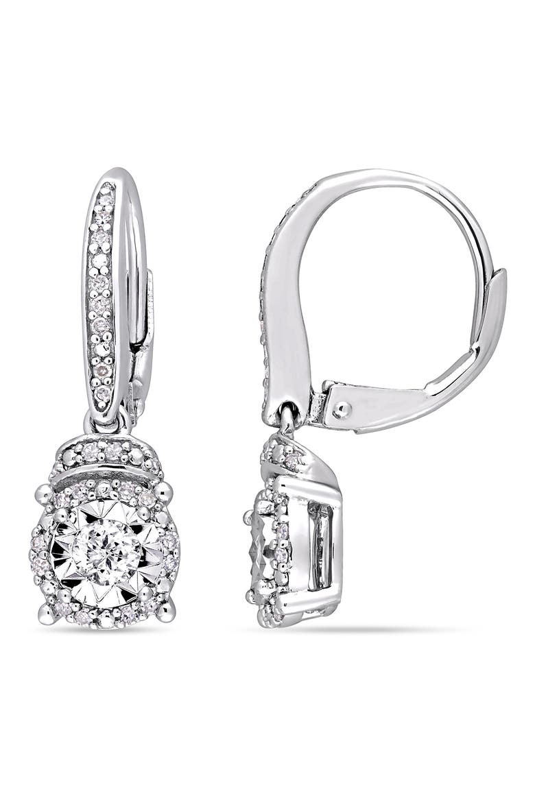 Diamond Drop Earrings - 0.35ct., Main, color, WHITE