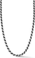 Yield of Men Men's Oxidized Sterling Silver Rope Necklace