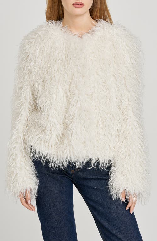 Wayf X Sara Walker Bridgette Faux Fur Jacket In White