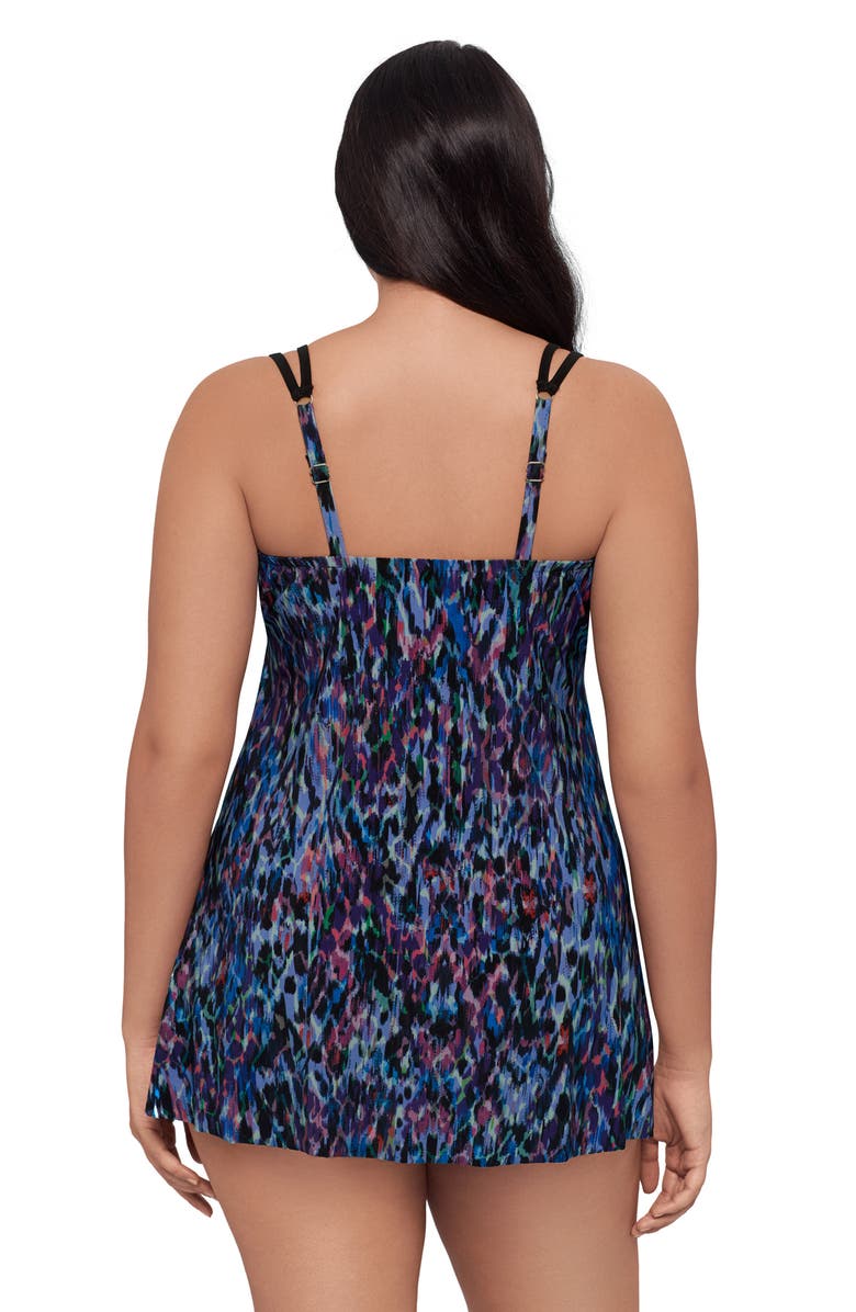 Trimshaper Tracey Adjustable Side-Tie Coverage Swimdress, Alternate, color, Mystic Skin