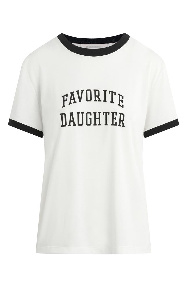 Favorite Daughter Logo Ringer T-Shirt, Main, color, White/ Black