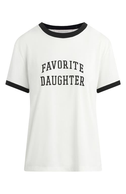 Favorite Daughter Logo Ringer T-Shirt in White/black at Nordstrom, Size Small