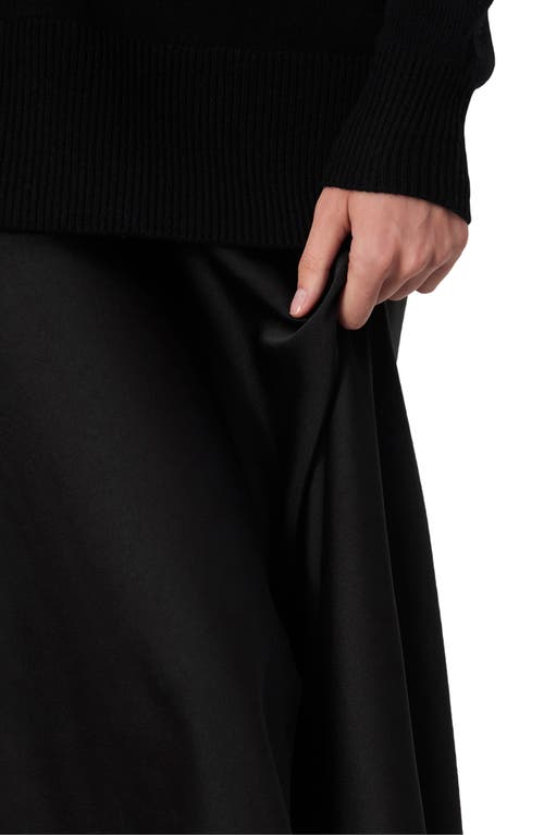 Rag & Bone Millie Long Sleeve Mixed Media Wool Blend Sweater Dress In Black