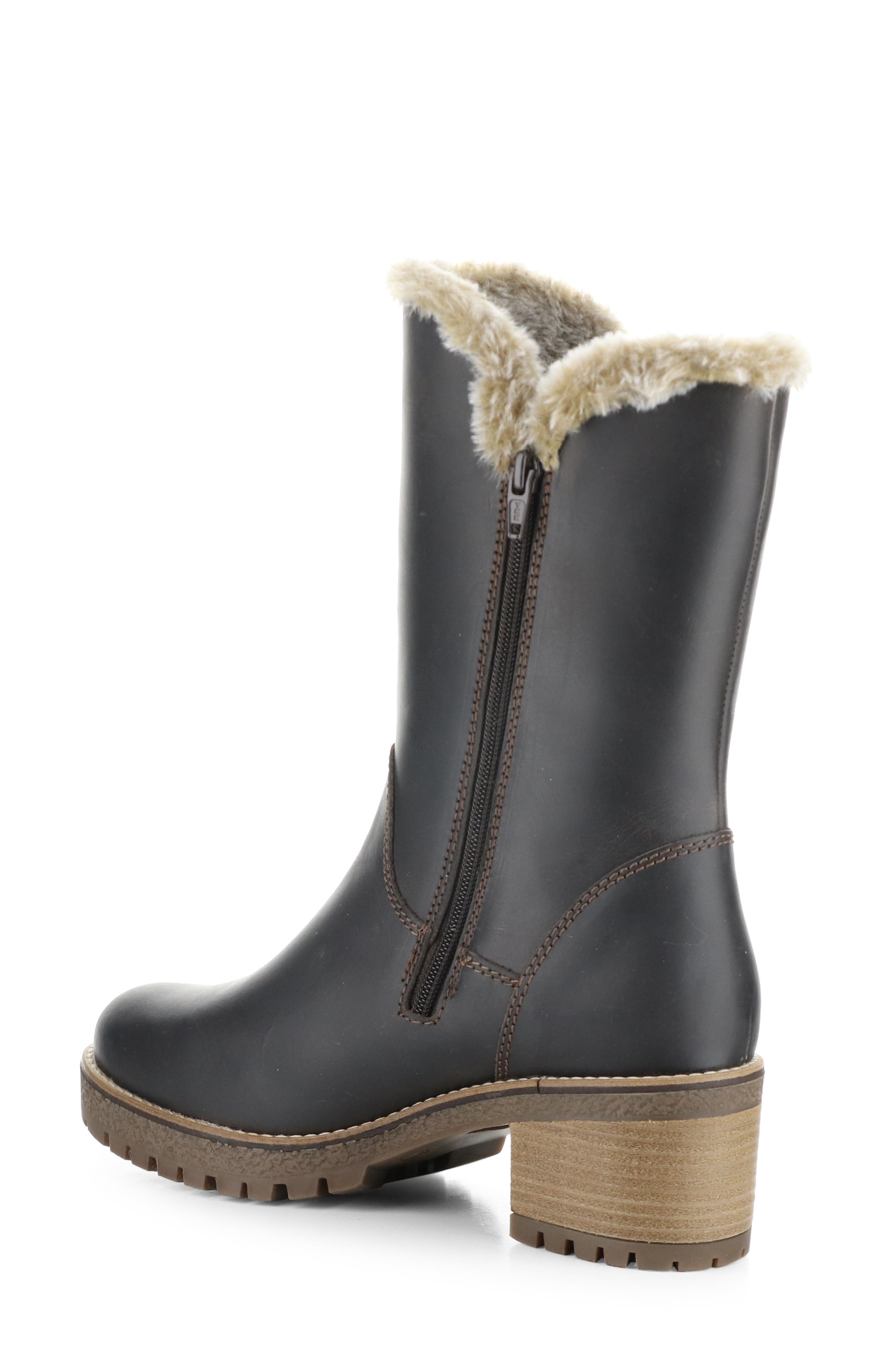 Match Waterproof Faux Fur Lined Boot, Alternate, color, BROWN/ BEIGE SADDLE/ FAUX FUR