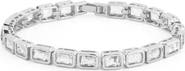 CHLOE AND MADISON Emerald Cut Cubic Zirconia Tennis Bracelet