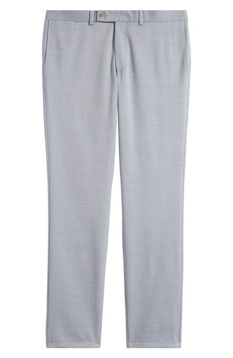 Palmer Crossover Textured Stretch Cotton & Wool Pants