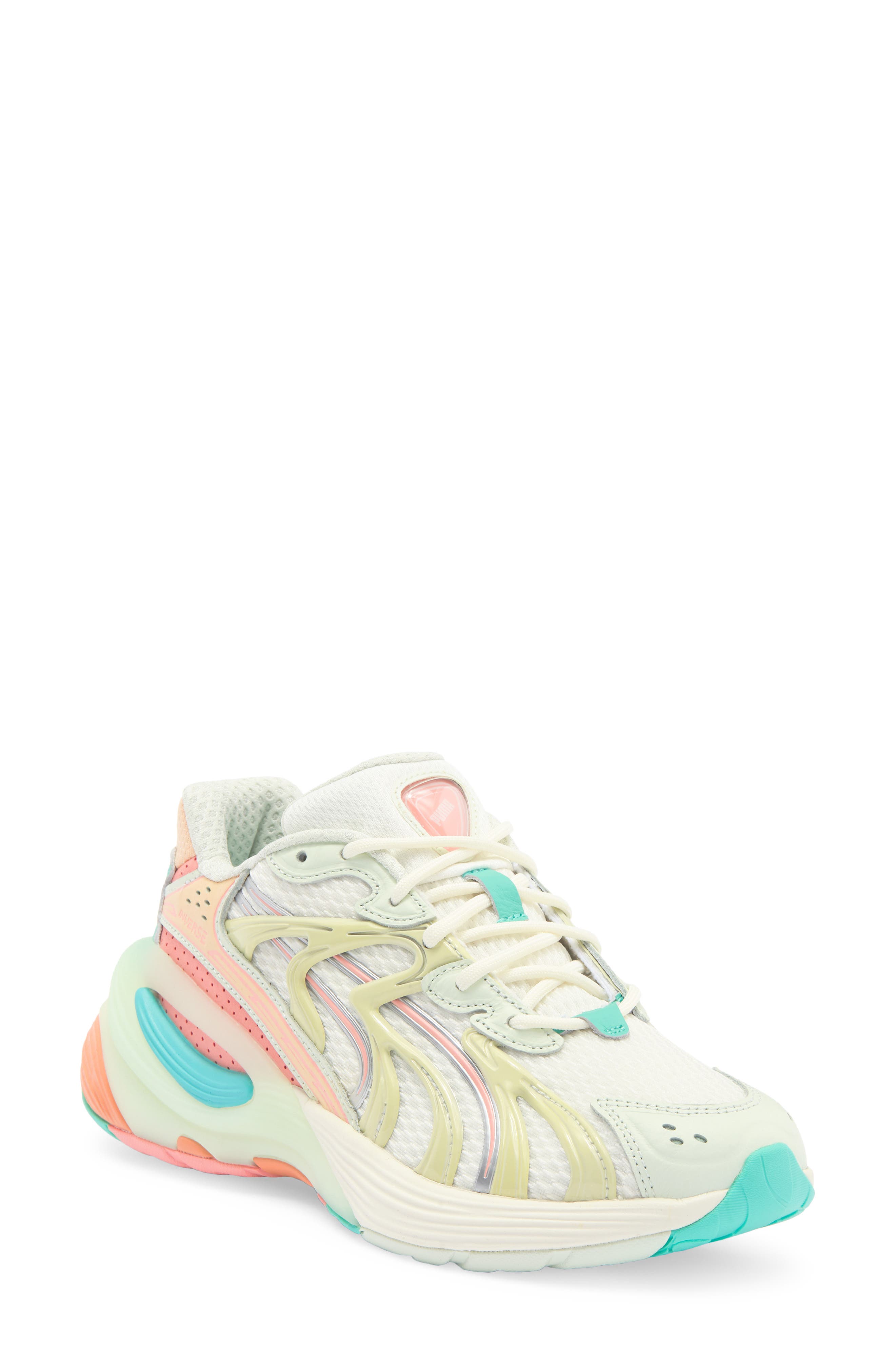 PUMA Inverse Heat Sneaker, Main, color, Warm White-Peach Fizz-Mint