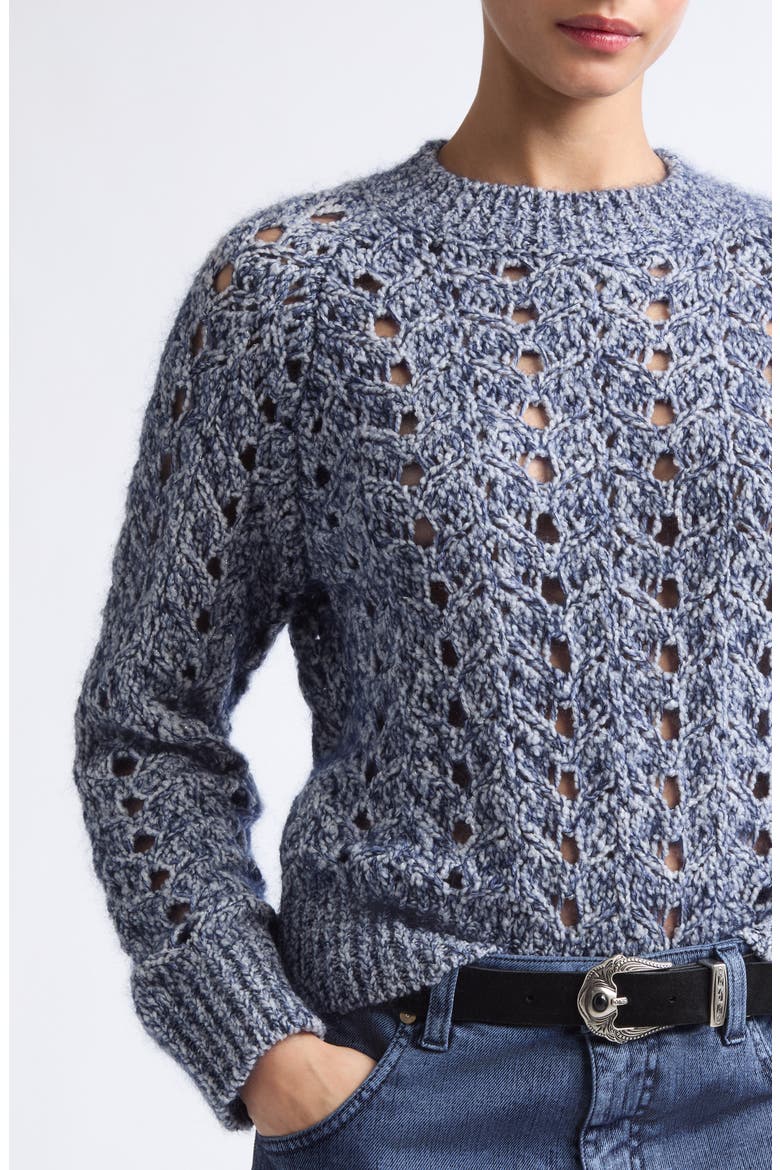 Open Stitch Wool Blend Sweater, Alternate, color, 11 BLUE