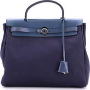 Pre-Owned Hermes Herbag Toile and Leather PM
