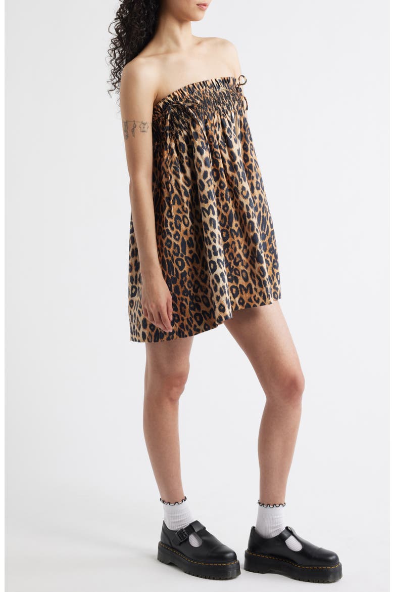 Lilo Leopard Spot Convertible Minidress, Alternate, color, BROWN
