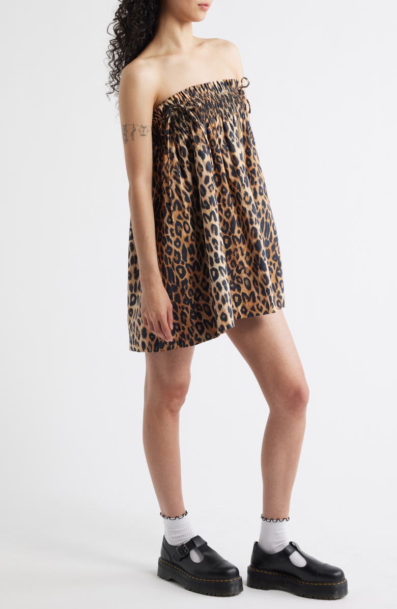 Damson Madder Lilo Leopard Spot Convertible Minidress, Alternate, color, Brown