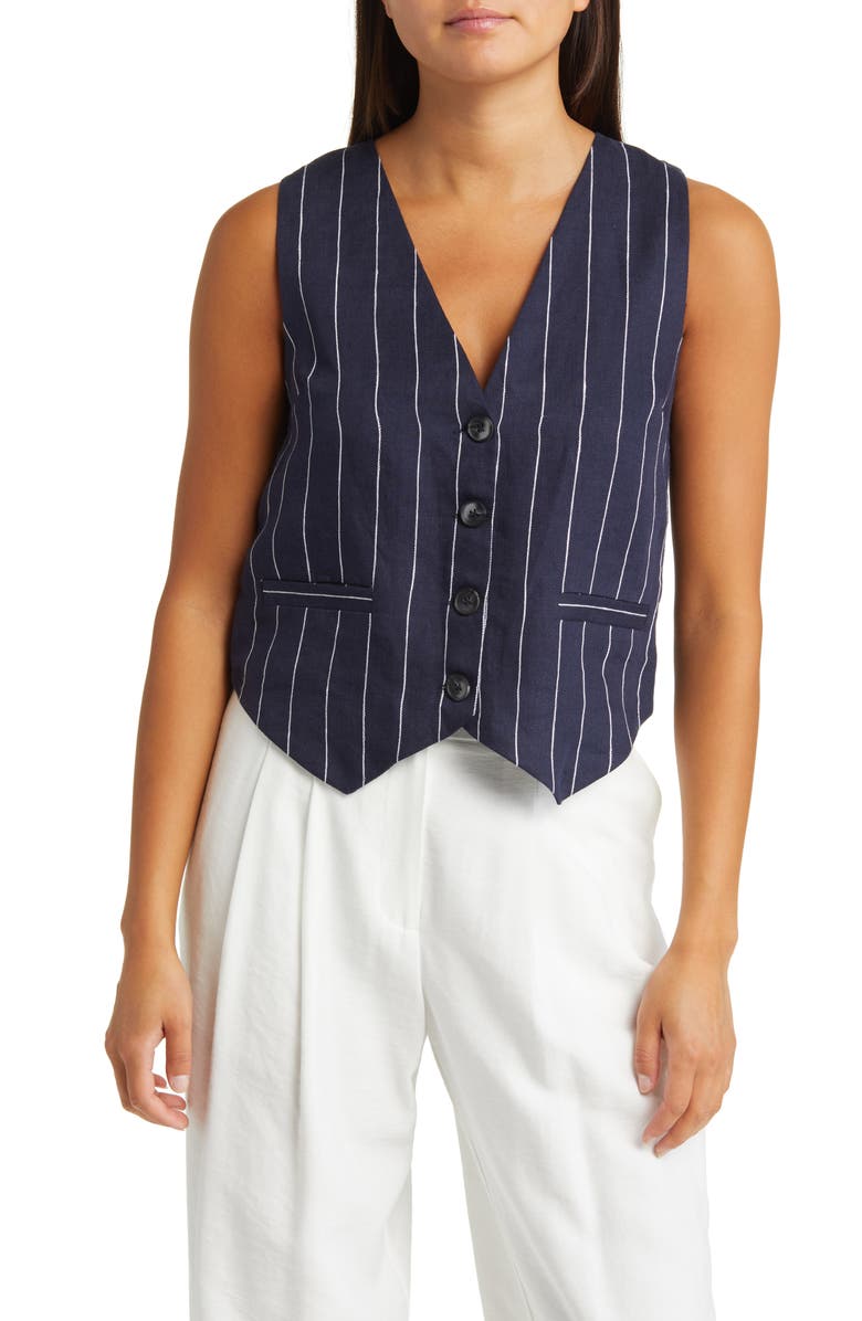 Sophie Rue Frances Linen Suit Vest, Main, color, 