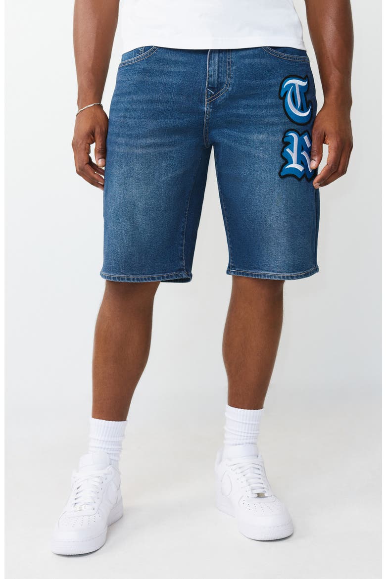Bobby Initial Patch Shorts, Main, color, MEDIUM BLAZE WASH