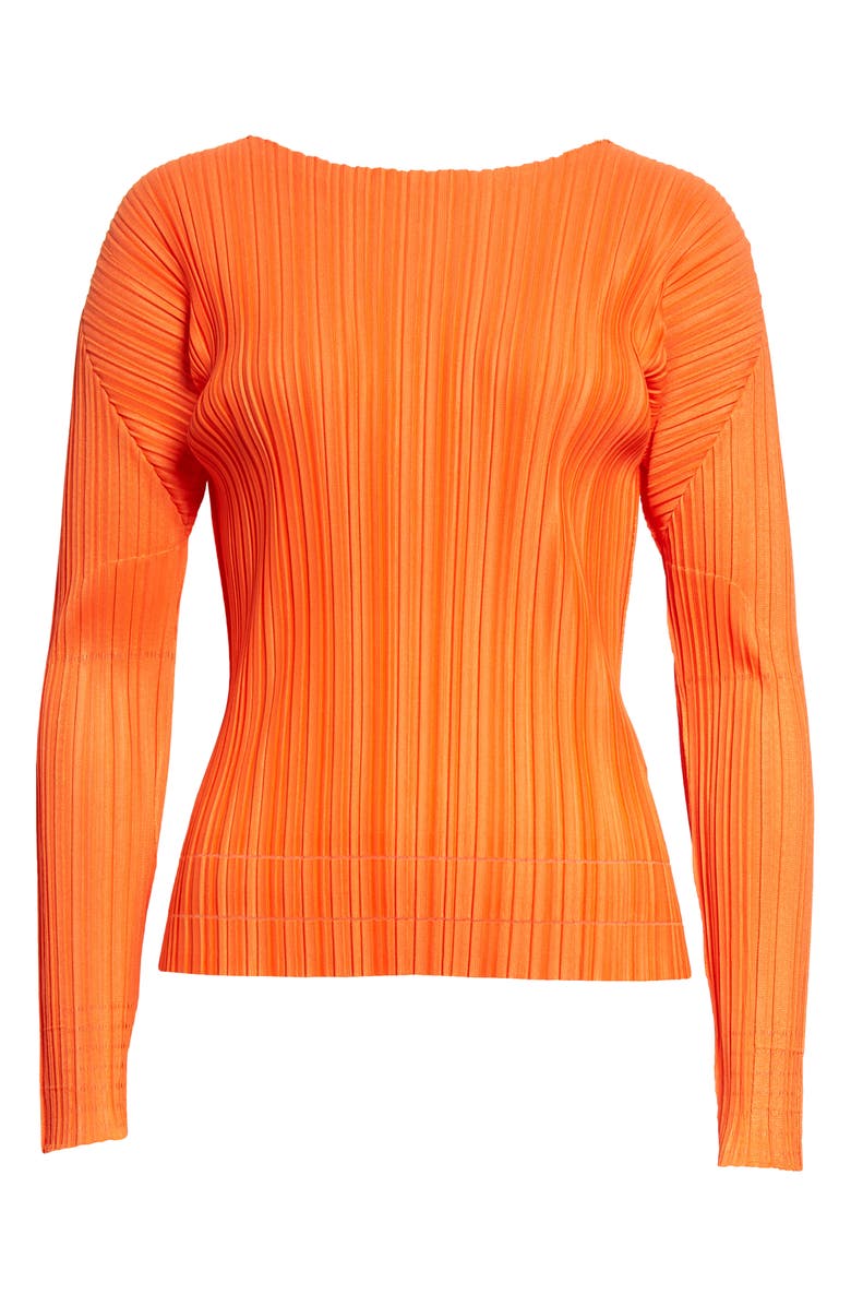 Pleats Please Issey Miyake Pleated Long Sleeve Top, Alternate, color,