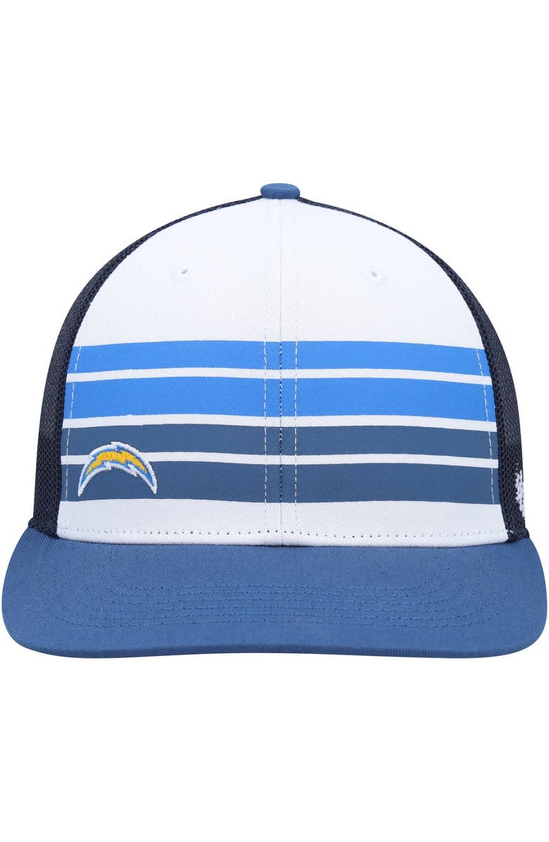 '47 Youth '47 White/Blue Los Angeles Chargers Cove Trucker Snapback Hat, Alternate, color, 