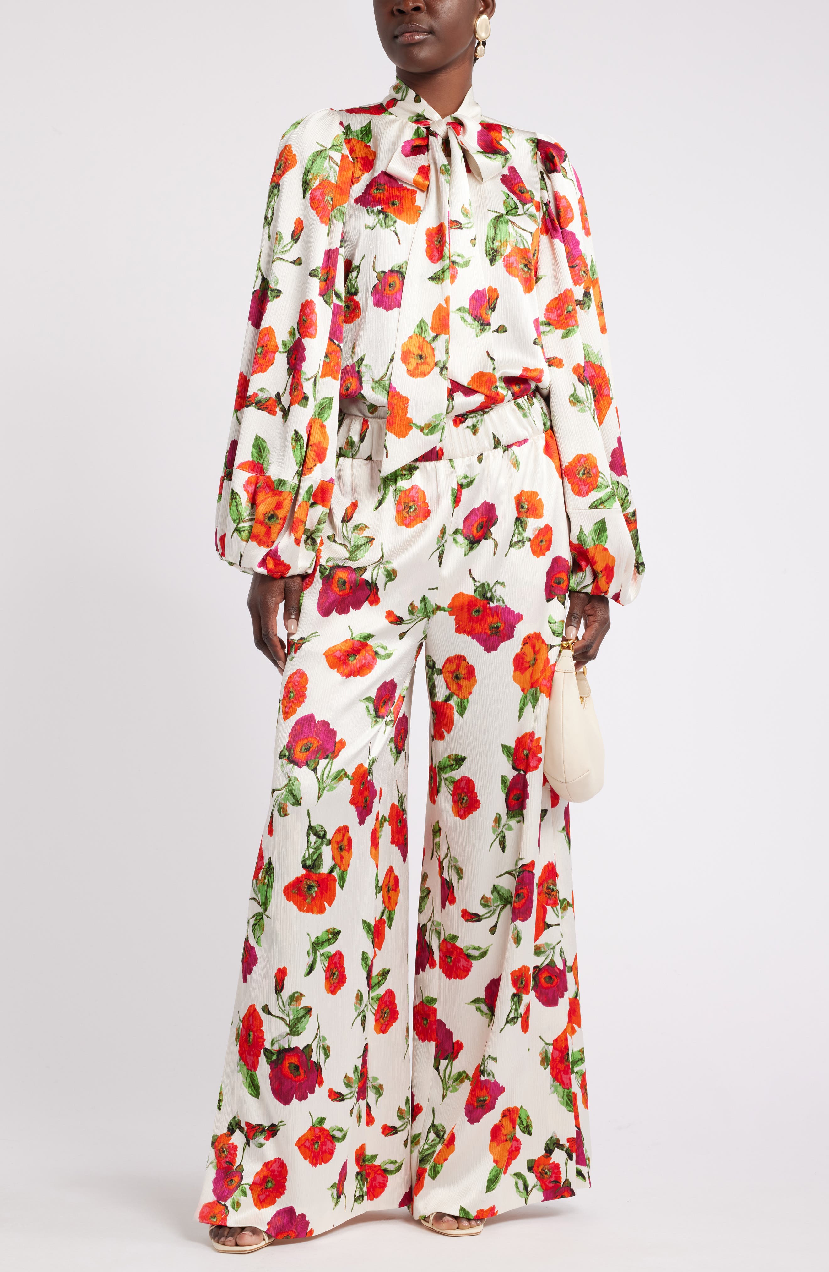 Harbison Romantic Floral Tie Neck Top - image 2