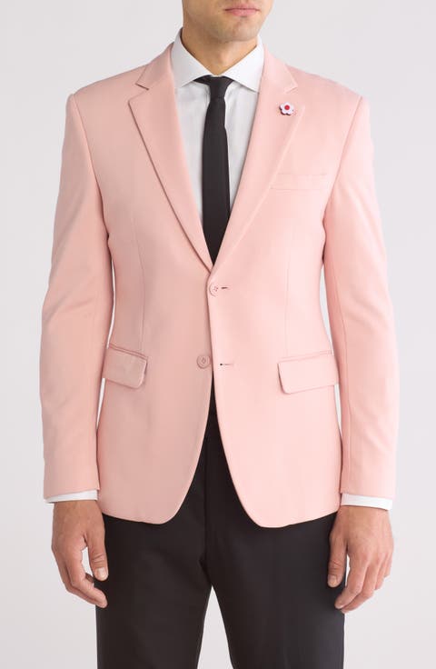 Slim Fit Two-Button Knit Fashion Blazer