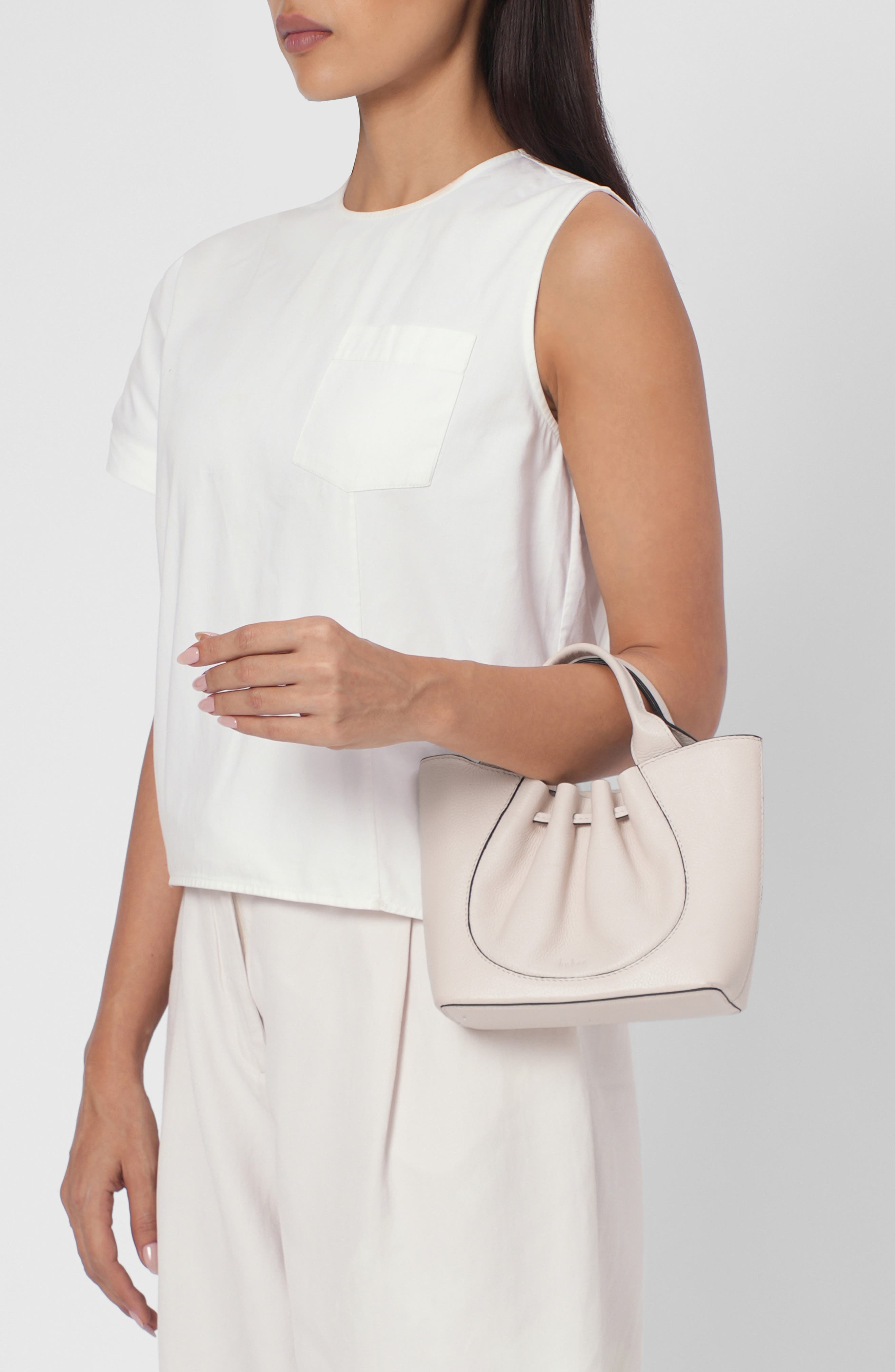 Katrina Mini Leather Tote, Alternate, color, PUMICE