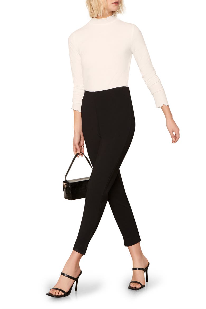 Gina High Waist Crop Pants, Alternate, color, BLACK