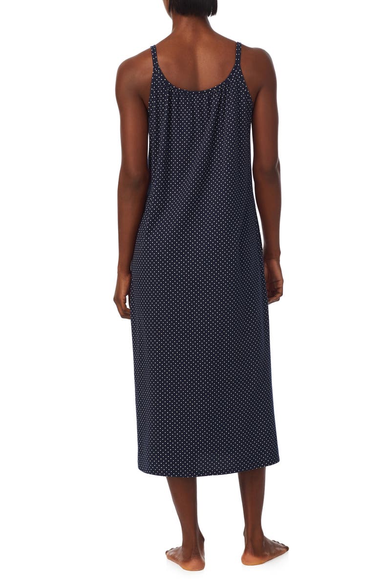 Lauren Ralph Lauren Sleeveless Cotton Nightgown, Alternate, color, Navy Dot