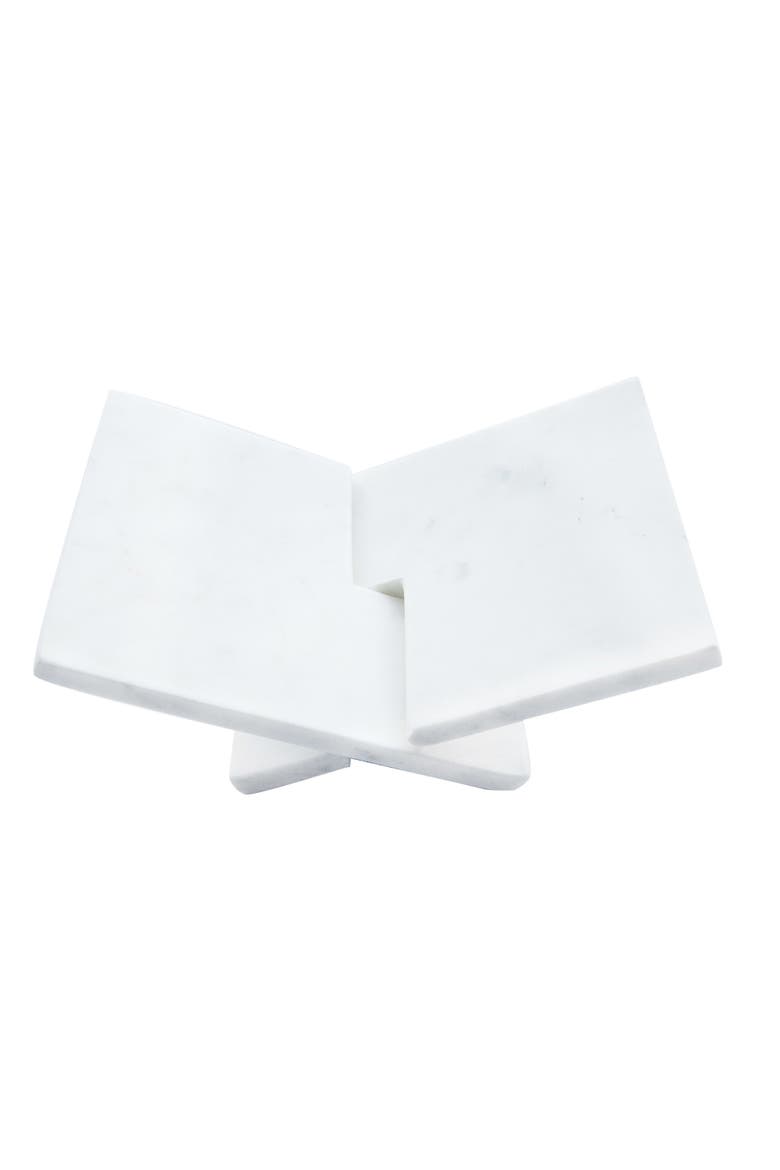 Decorative Marble Book Holder, White, Main, color, White