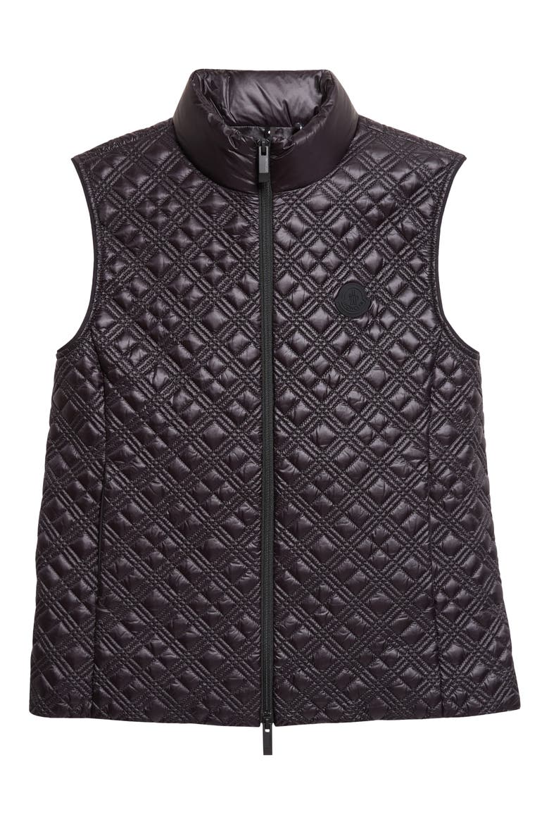 Interiorite Quilted Down Ripstop Vest, Alternate, color, BLACK