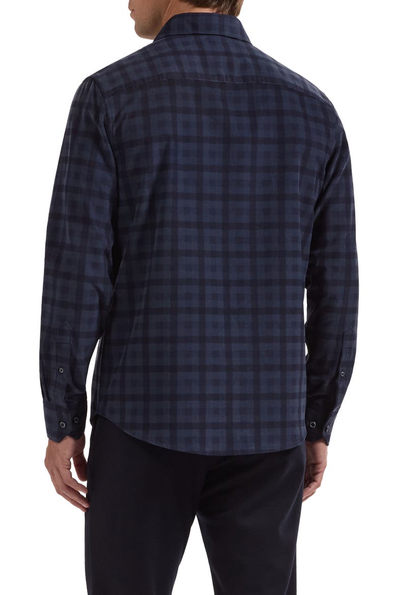Axel Shaped Fit Long Sleeve Button Up Shirt, Alternate, color, NAVY