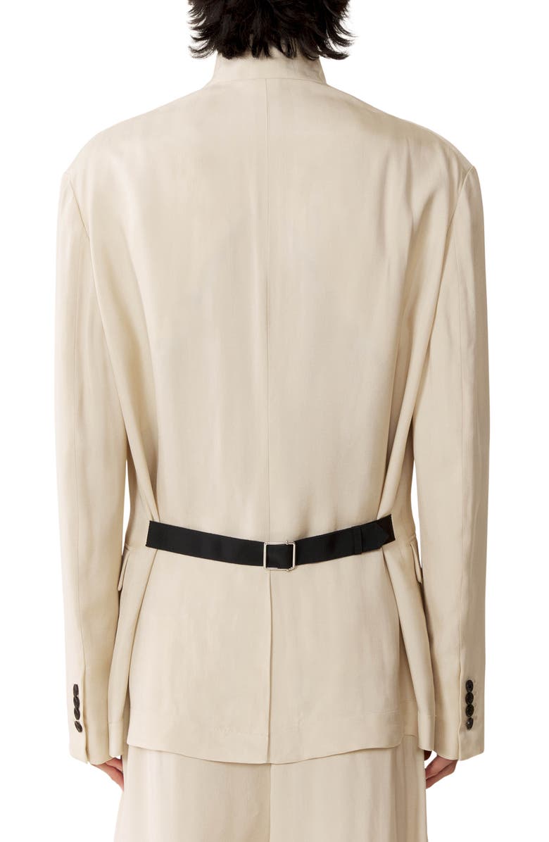 Lanvin Viscose Jacket With Stand-Up Collar, Alternate, color, Milk