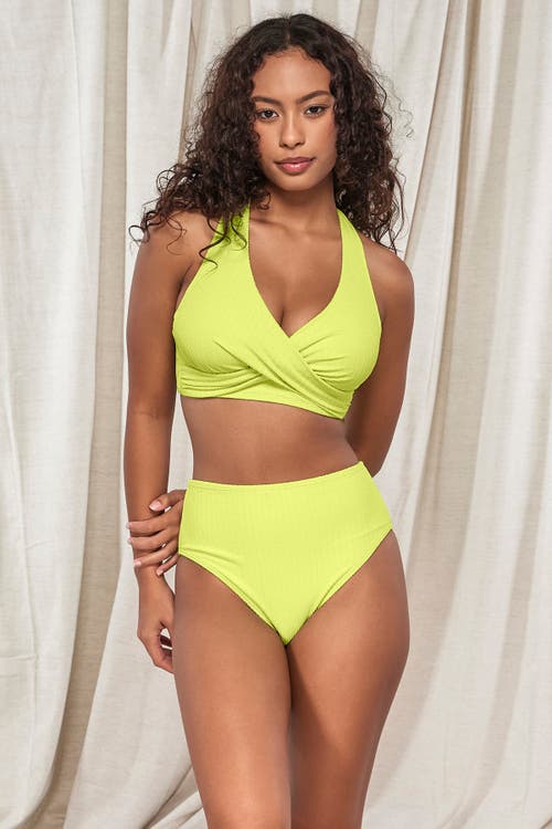 Pacifica By Sunsets Astrid High Waist Bikini Swim Bottoms In Bright Pear
