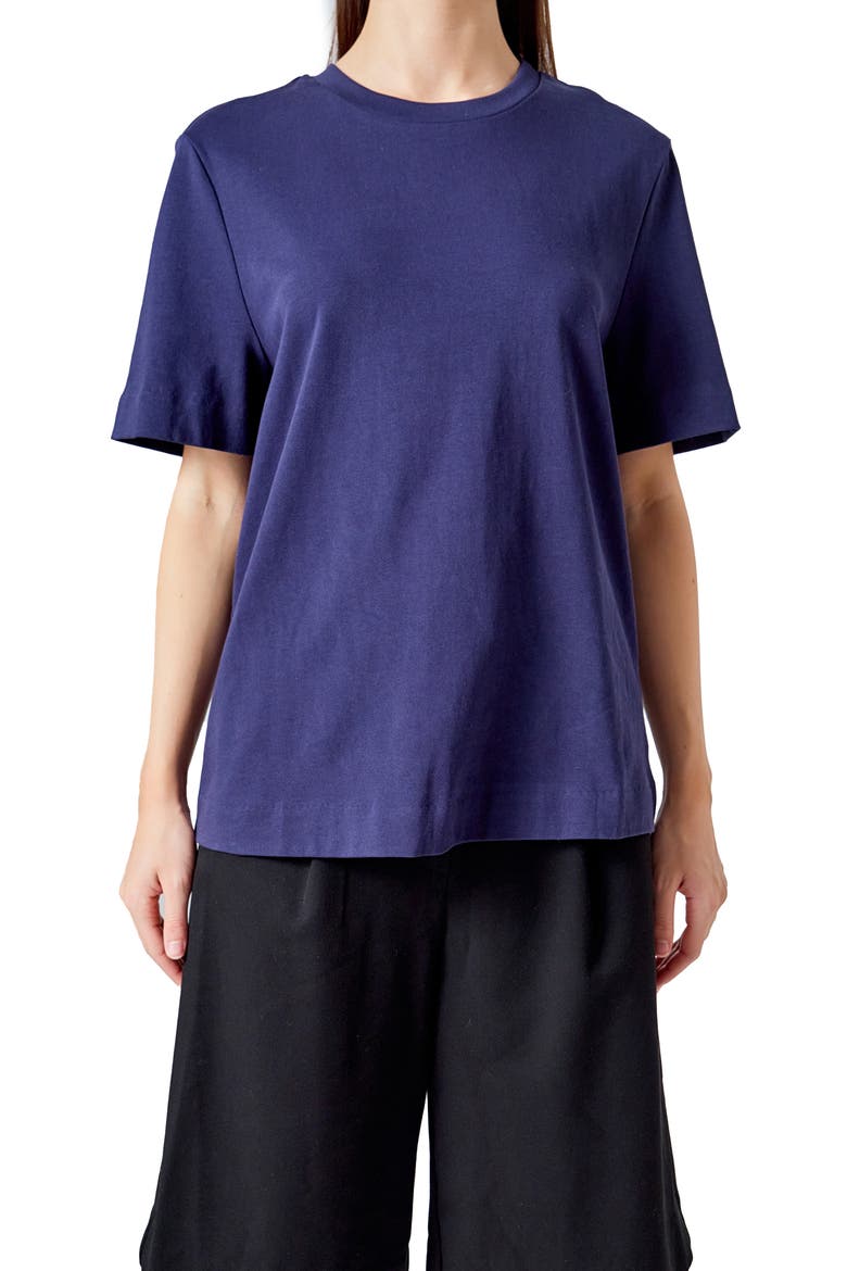 Basic Cotton T-Shirt, Alternate, color, NAVY
