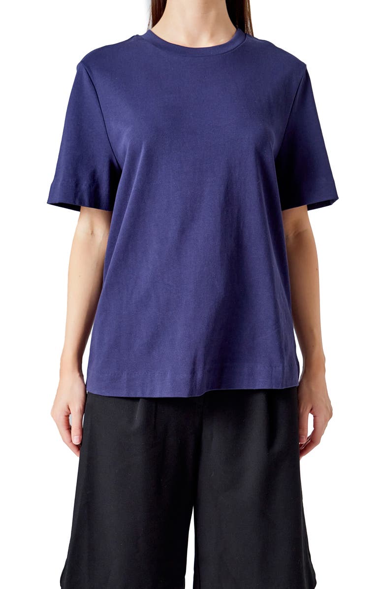 Endless Rose Basic Cotton T-Shirt, Alternate, color, Navy