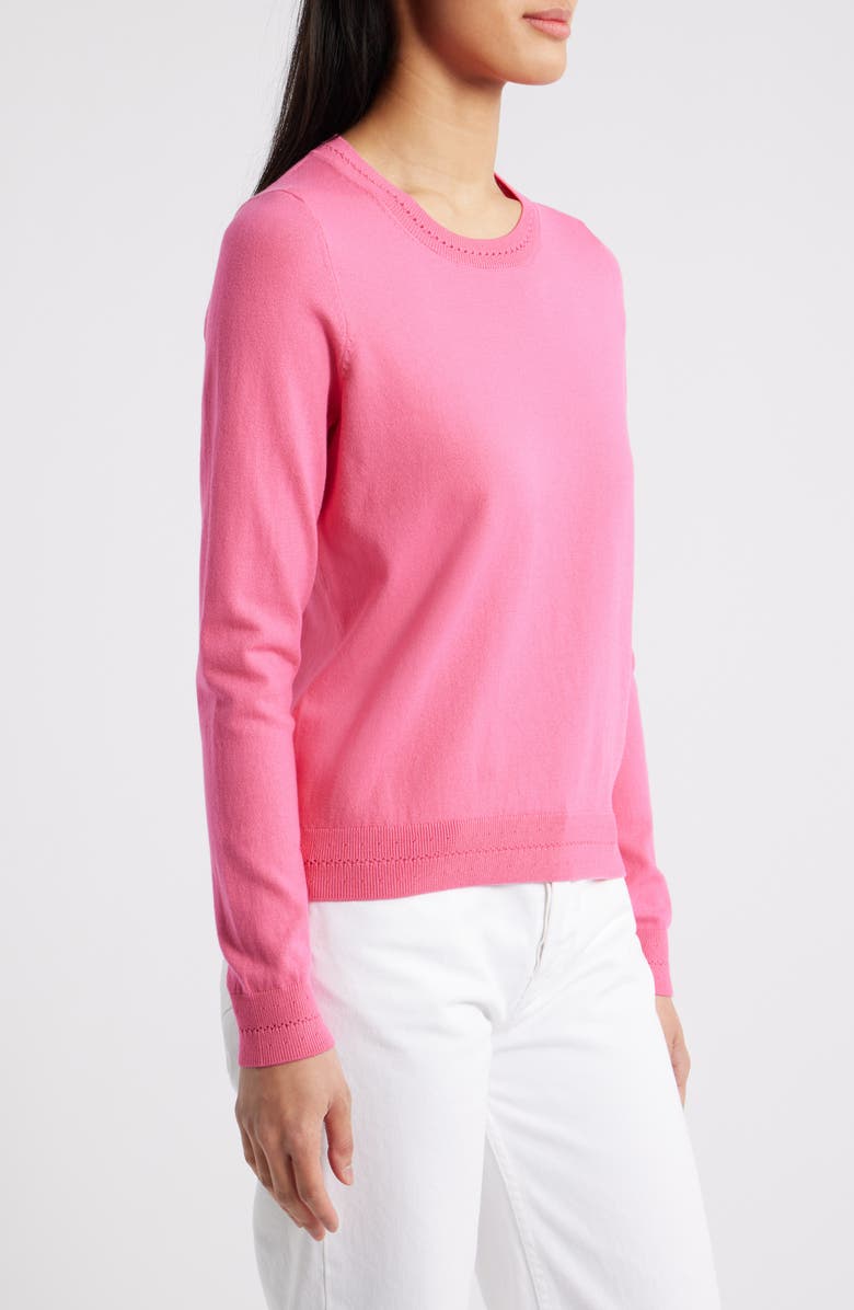 Boden Catriona Pointelle Trim Crewneck Sweater, Alternate, color, 