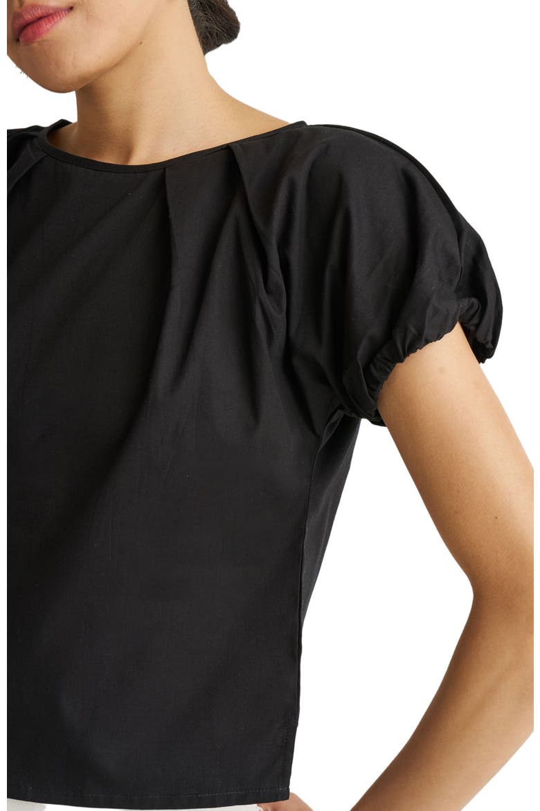 Balloon Sleeve Top, Alternate, color, Black