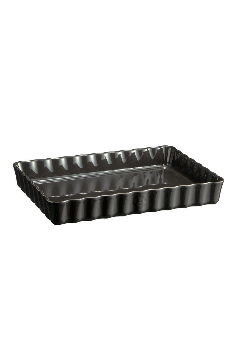 Emile Henry Deep Rectangle Tart Dish, Charcoal, Main, color, Charcoal