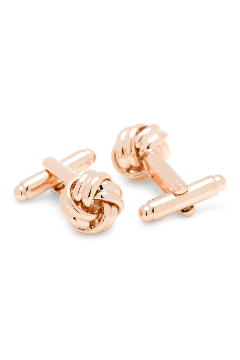 Knot Cufflinks, Alternate, color, ROSE GOLD