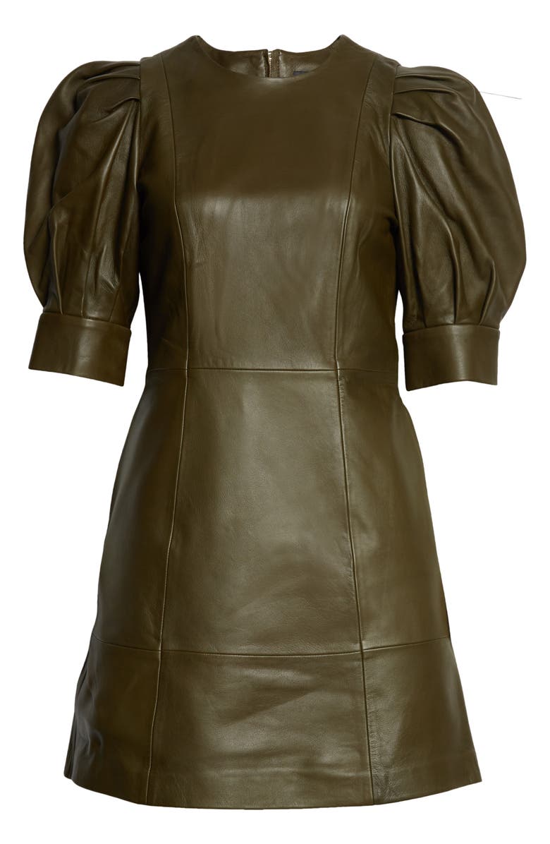 Ted Baker London Luata Leather Puff Sleeve Minidress, Alternate, color, 