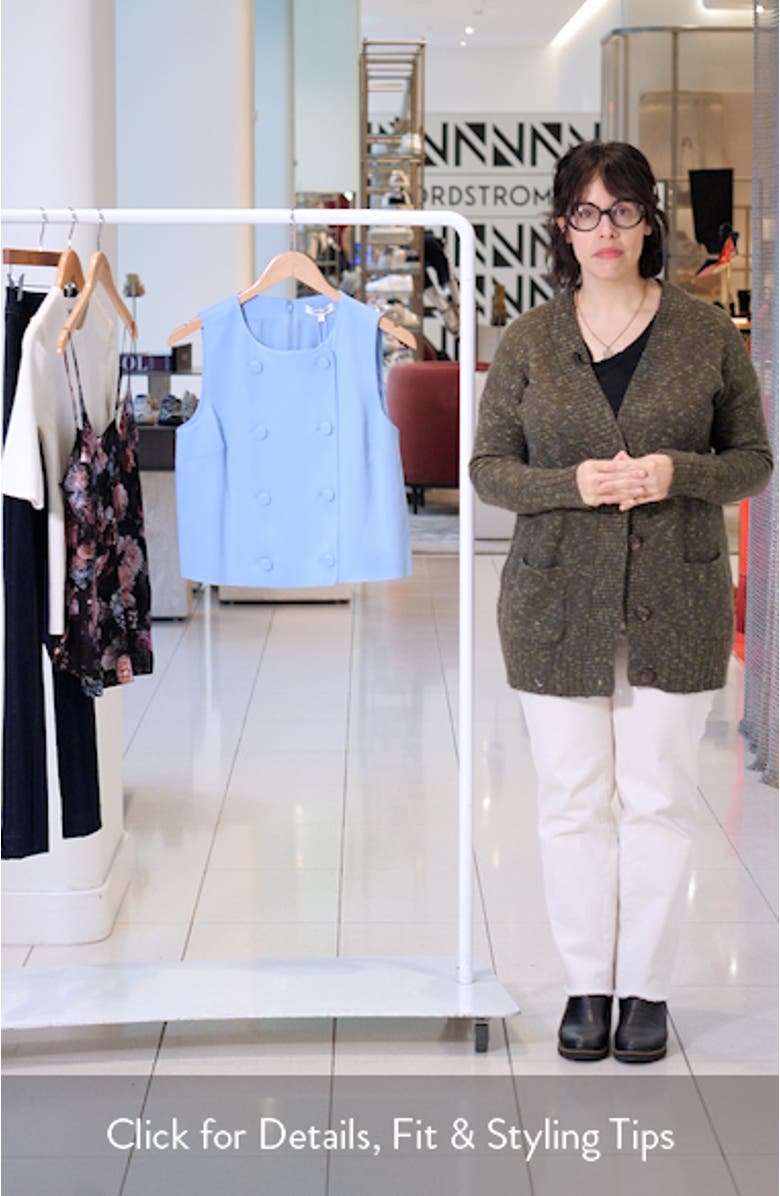 Drexley Boxy Sleeveless Button-Up Top, sales video thumbnail