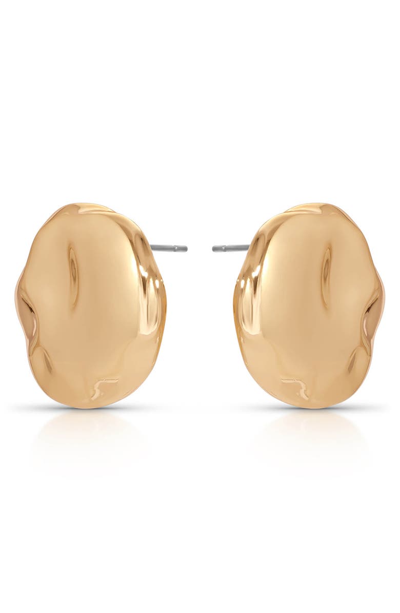 Ettika Molten Spheres Large Stud Earrings, Main, color, Gold