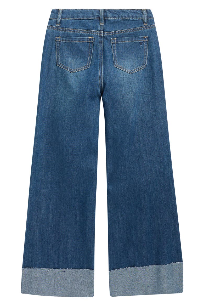Kids' Cuffed Wide Leg Jeans, Alternate, color, INDIGO