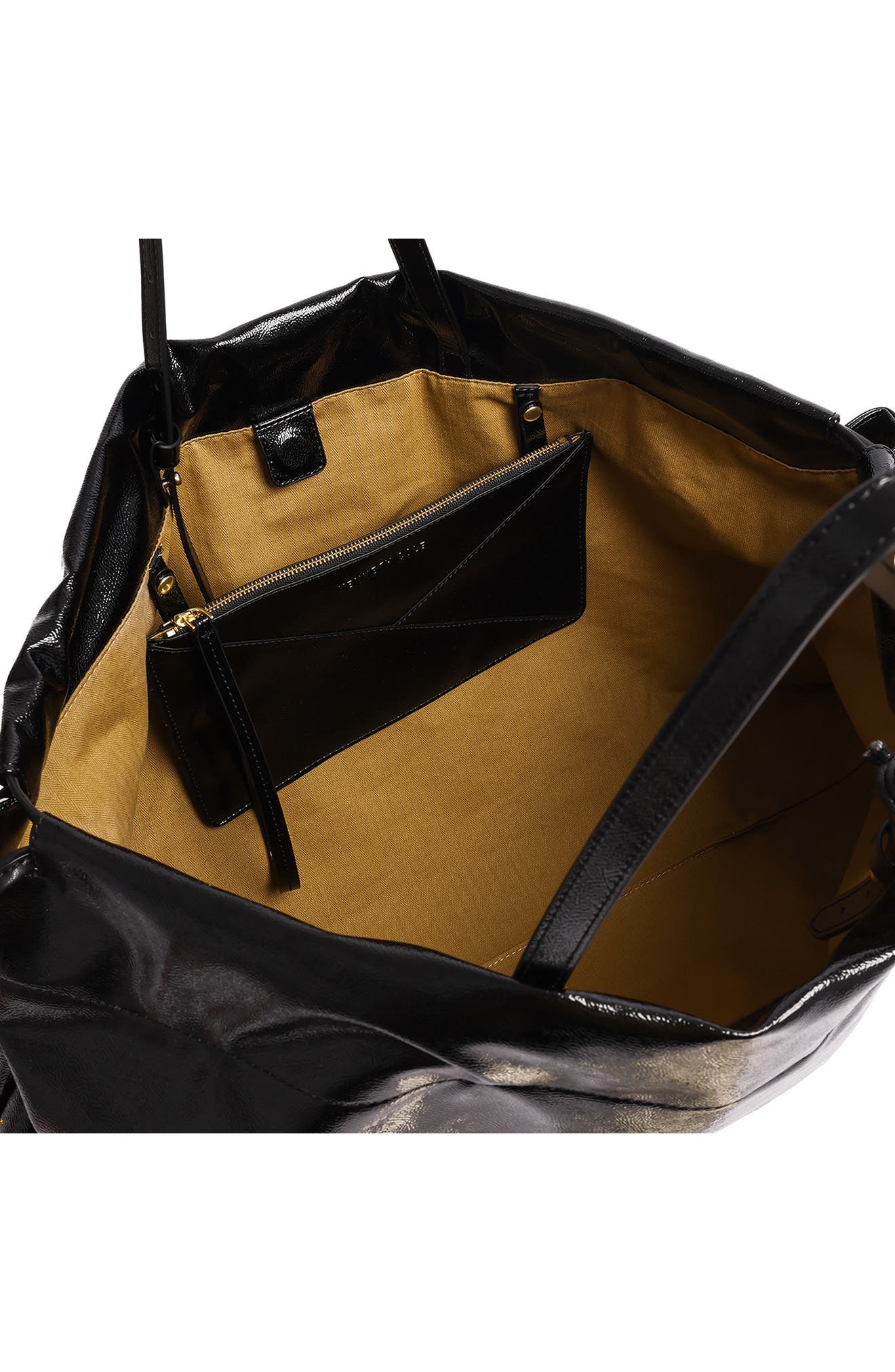 Riverside Oversized Faux Leather Tote, Alternate, color, BLACK